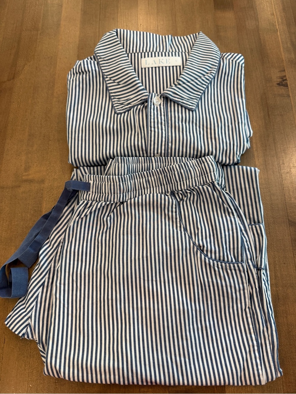 Lake Navy & White Striped Pajama Set
